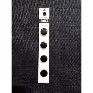 Vintage Crest 282 Black Shank Buttons 14mm 9/16 Inch Washable 4‎ Count New